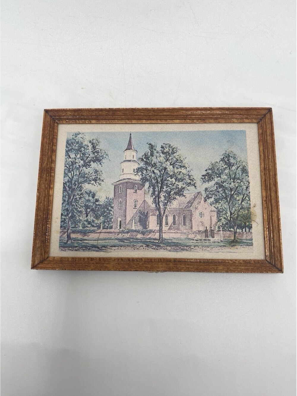 Vtg. Barbie Doll House Art- Framed Bruton Parish Church B17